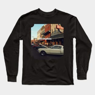 Photography of Beale Street Memphis Tennessee skyline blue clouded sky USA city break Long Sleeve T-Shirt